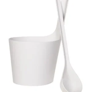 Rento Pisara White Sauna Bucket & Ladle