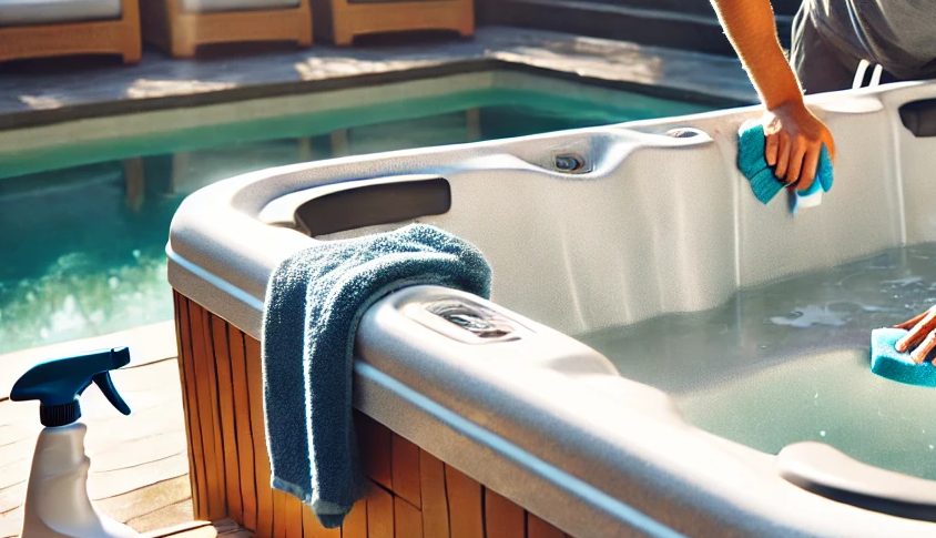 summer hot tub maintenance Plan a thorough cleaning of your hot tub